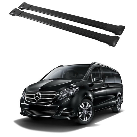 БАГАЖНИК ЗА Mercedes Clase V / EQV 5d MPV / Vito / Viano / (W447 - railing) (2014-->) AERO BLACK БАГАЖНИК ЗА Mercedes Clase V / EQV 5d MPV / Vito / Viano / (W447 - railing) (2014-->) AERO BLACK