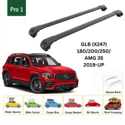 Багажник за Mercedes GLB 5d (X247 - railing) (2019-->) AERO BAR BLACK