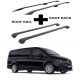БАГАЖНИК КОМПЛЕКТ НАПРЕЧНИ ГРЕДИ И РЕЙЛИНГИ ЧЕРНИ ЗА Mercedes-benz V Class / Vito/ Viano /EQV w447 (Fix Point 2014->)