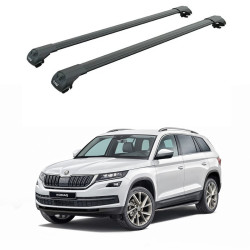Багажник за Skoda Kodiaq 5d (railing) (2016-->2024) AERO BAR BLACK