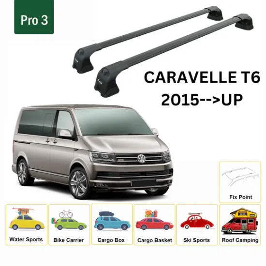 Багажник за Volkswagen T6 Fix Point (2015-->2024) AERO BAR BLACK