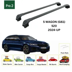 Багажник за BMW Serie 5 Touring (G61 - integrated railing) (2024-->) AERO BAR BLACK