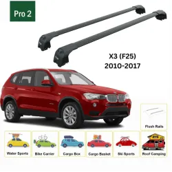 Багажник за BMW X3 5d (II/F25 - integrated railing) (2011-->2018) AERO BAR BLACK