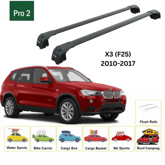 Багажник за BMW X3 5d (II/F25 - integrated railing) (2011-->2018) AERO BAR BLACK