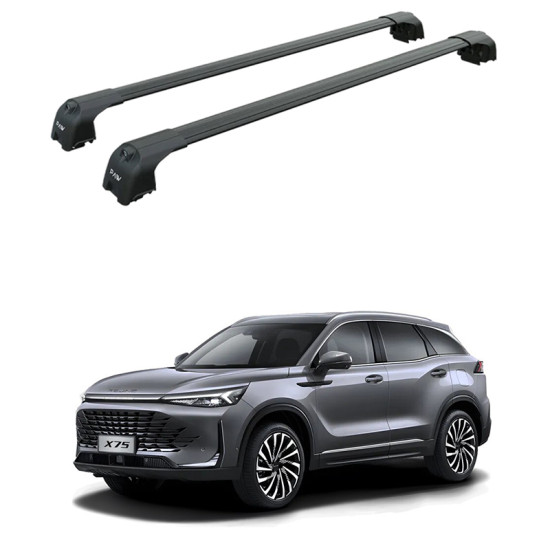 БАГАЖНИК ЗА BAIC X75 5d SUV (integrated railing) (2025-->) AERO BAR BLACK