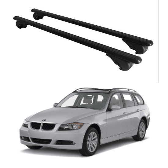 БАГАЖНИК ЗА BMW Serie 3 Touring (E91 - railing) (2005-->2012) ALU REILING BLACK