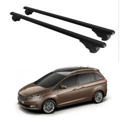 БАГАЖНИК ЗА Ford Grand C-Max 5d (II/C344 - railing) (2015-->2019) ALU REILING BLACK