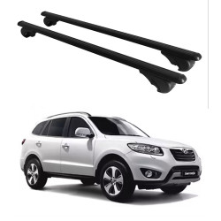 БАГАЖНИК за Hyundai Santa Fe 5d (II/CM - railing) (2011-->2013) ALU REILING BLACK