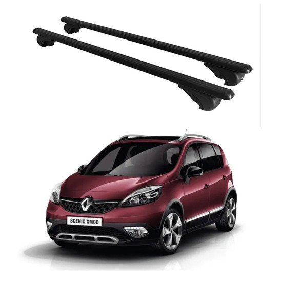 БАГАЖНИК за Renault Scenic XMOD (III.2 - railing) (2013-->2016) ALU REILING BLACK