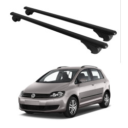 БАГАЖНИК за Volkswagen Golf Plus (V - railing) (2004-->2009) (VI - railing) (2009-->2014) ALU REILING BLACK
