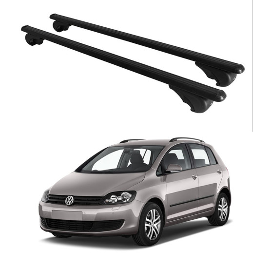 БАГАЖНИК за Volkswagen Golf Plus (V - railing) (2004-->2009) (VI - railing) (2009-->2014) ALU REILING BLACK