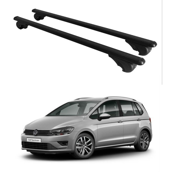 Багажник за Volkswagen Golf Sportsvan (VII - railing) (2014-->2020) ALU REILING BLACK