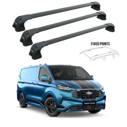 БАГАЖНИК 3 Броя греди ЗА Ford Custom Transit L1H1/L2H1 (2023-->) AERO BAR BLACK