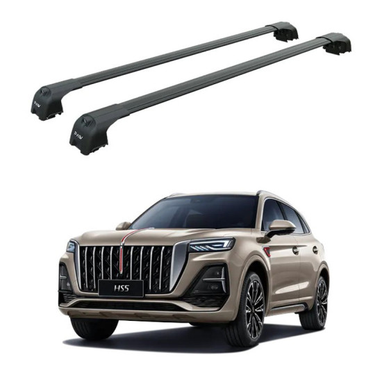 Багажник за Hongqi HS5 5dr. SUV (integrated railing) (2023-->) AERO BAR BLACK