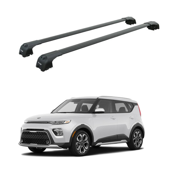 БАГАЖНИК ЗА KIA Soul 5d (III-integrated railing) (2020->) AERO BAR BLACK