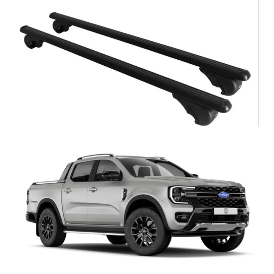Багажник за Ford Ranger double cab (T6/P703 - railing) (2022-->) ALU REILING BLACK