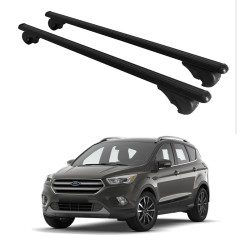 Багажник за Ford Kuga 5d (II - railing) (2012-->2019) ALU REILING BLACK