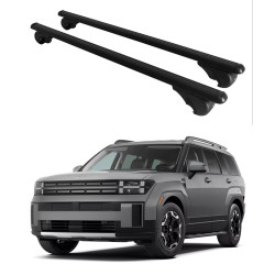 Багажник за Hyundai Santa Fe 5d (V/MX5 - railing) (2023-->) ALU REILING BLACK