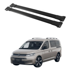 Багажник за Volkswagen Caddy (V - railing) (2020-->) AERO BLACK