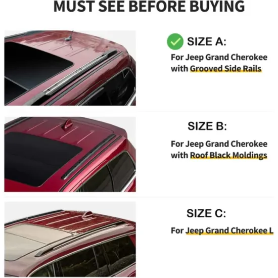 Багажник за Jeep Grand Cherokee 5d (WK2 SRT - Flush railing) (2011-->2022) AERO BAR BLACK