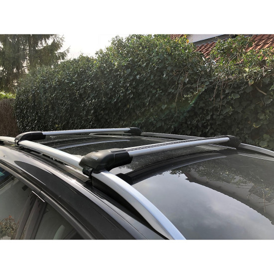 БАГАЖНИК ГРЕДИ THULE WingBar Edge Gray 9585 за Mercedes GLK 5 врати SUV 2008- с фабрични надлъжни греди с просвет