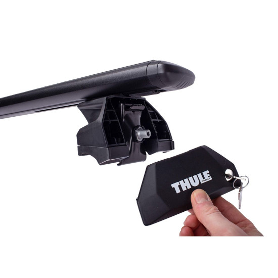 БАГАЖНИК ГРЕДИ THULE WingBar Evo Flush Rails 127 черни за Mercedes EQA 5 врати SUV 2021- с интегрирани надлъжни греди