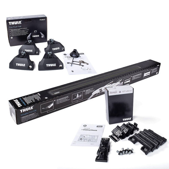 БАГАЖНИК ГРЕДИ THULE WingBar Evo Flush Rails 118 черни за Mercedes E-Class 5 врати Estate 2016-2023 с интегрирани надлъжни греди