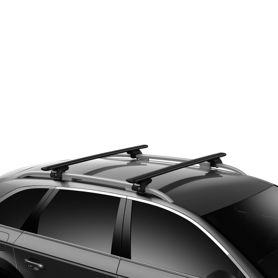 БАГАЖНИК ГРЕДИ THULE Evo Raised Rail WingBar Evo 127cm в Черно за MERCEDES X-Class 4 врати Double Cab 2018- с фабрични надлъжни греди с просвет
