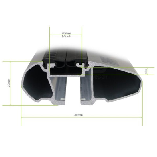 БАГАЖНИК ГРЕДИ THULE Evo Raised Rail WingBar Evo 127cm в Черно за MERCEDES X-Class 4 врати Double Cab 2018- с фабрични надлъжни греди с просвет